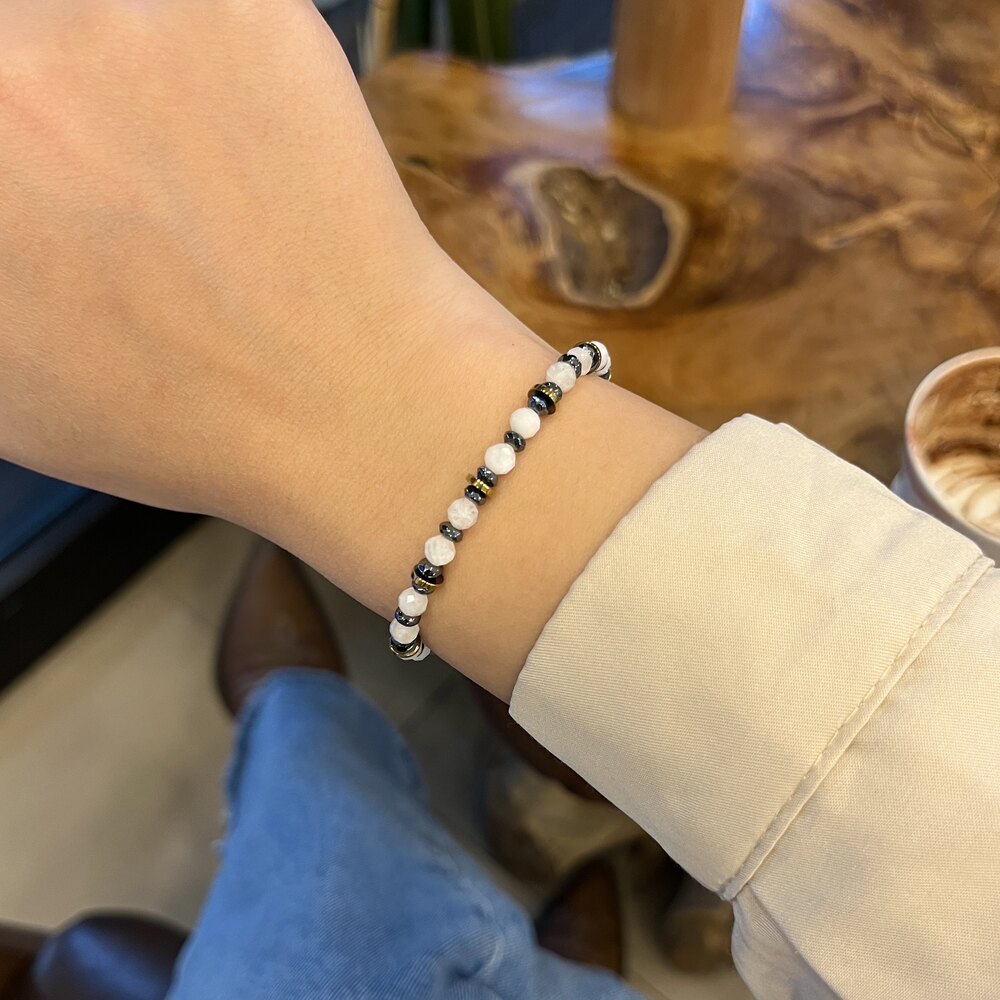 Ay & Hematit Taşlı Bileklik