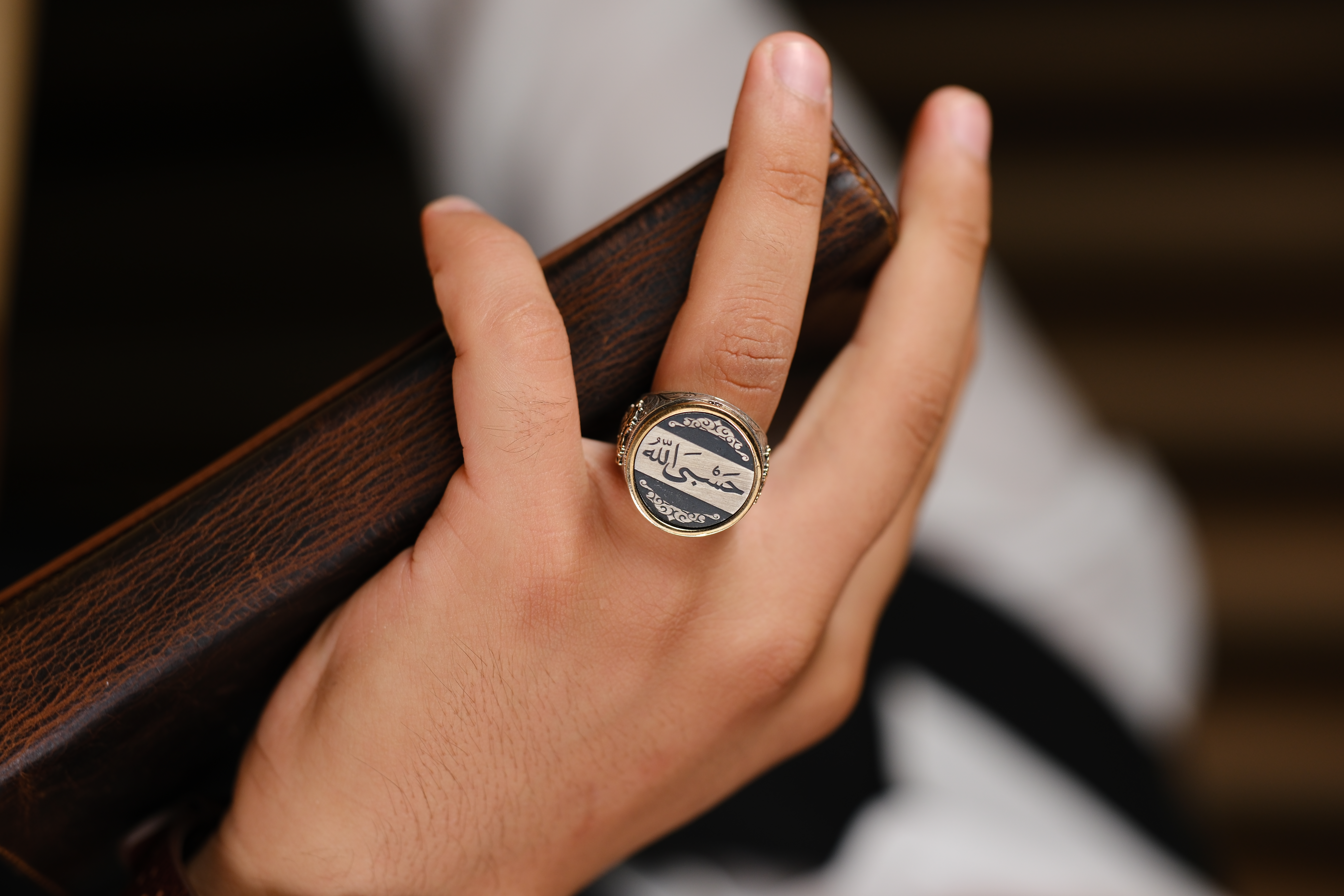 Arapça Yazılı El İşçiliği 925 Ayar Gümüş Yüzük